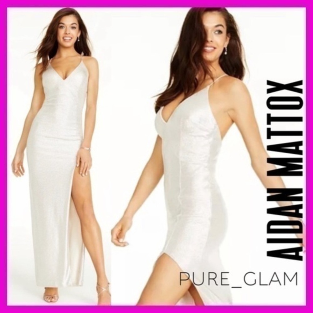 AIDAN MATTOX dress from Adrianna Papell group size 8 metallic gown